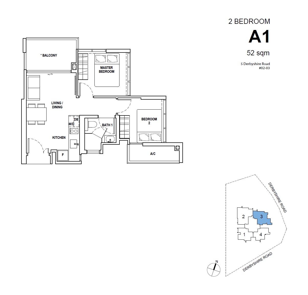 Fyve Derbyshire 1 Bedroom Floor Plan 1